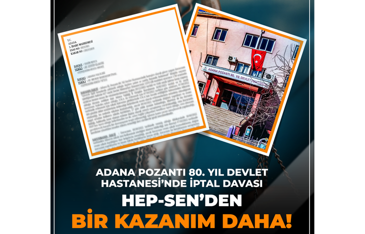 Adana Pozantı 80. Yıl Devlet Hastanesi'nde İptal Davası 